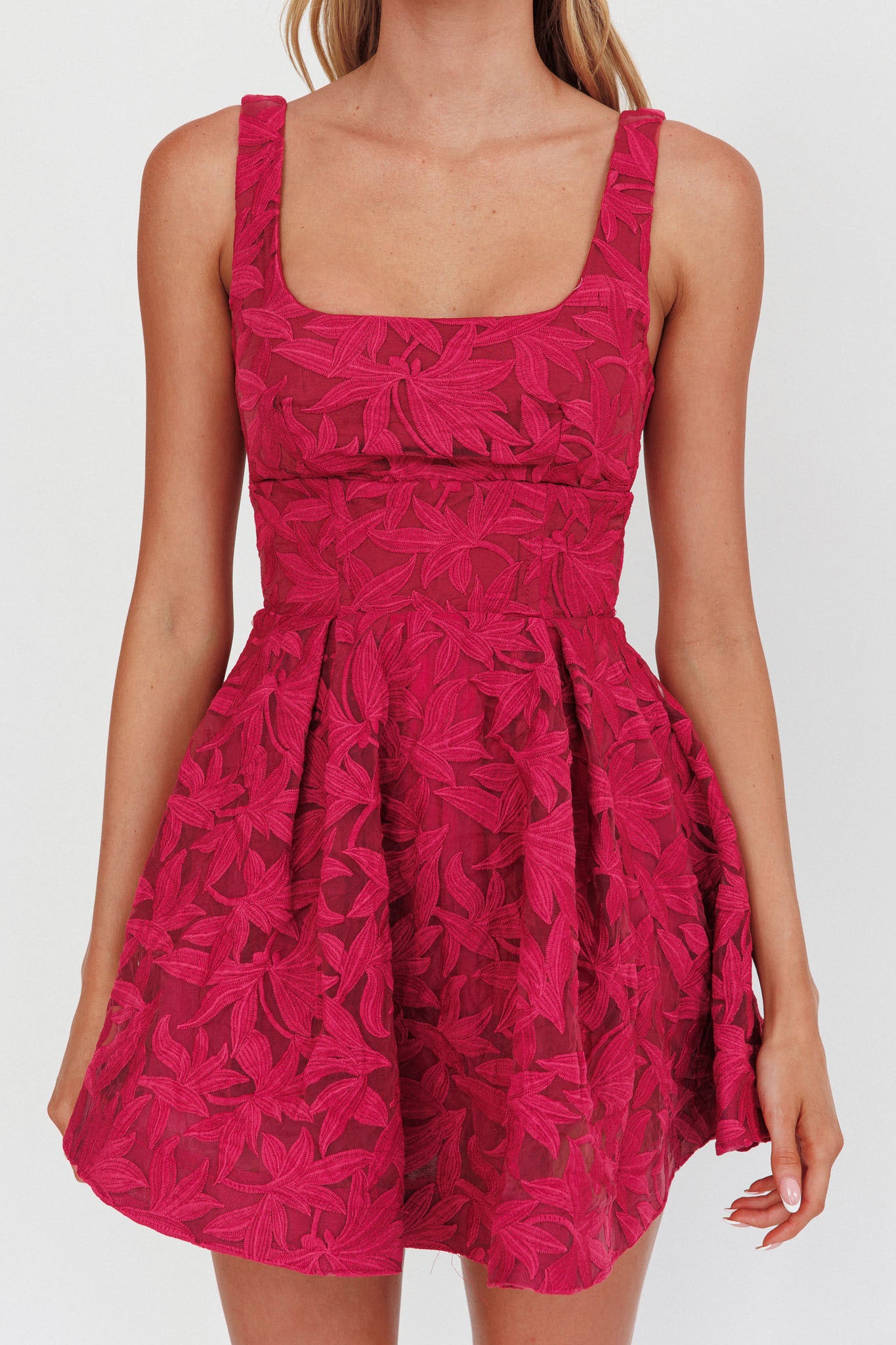 Miley Embroidered A-Line Mini Dress Fuchsia by Selfie Leslie Australia