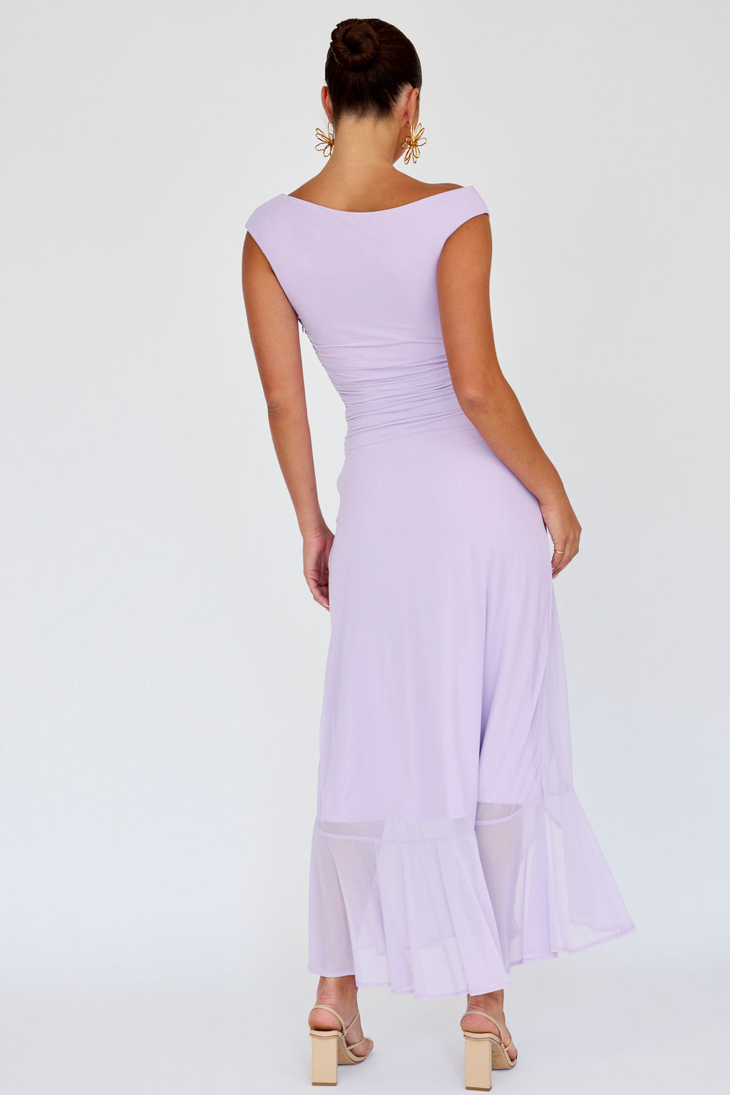 Moonlit Magic Asymmetric Neckline Maxi Dress Lilac by Selfie Leslie Australia