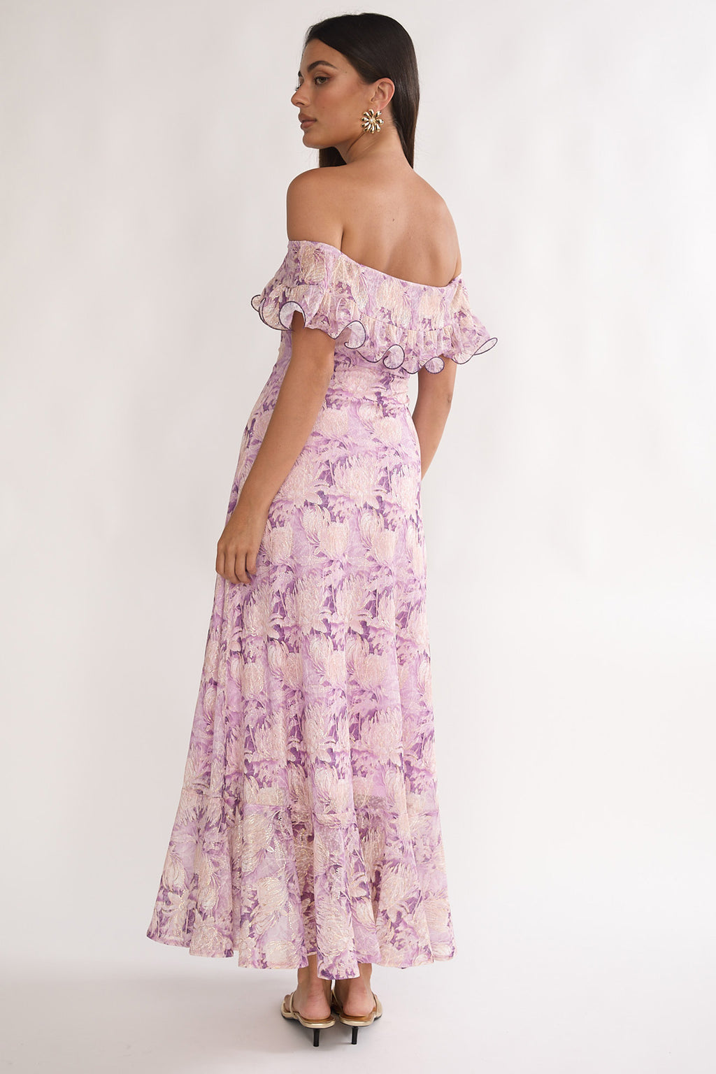 Moonlit Magic Off-Shoulder Maxi Dress Floral Dress by Selfie Leslie Australia
