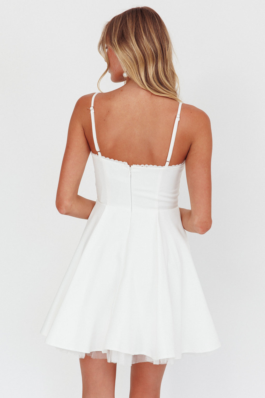 Scully Frill Trim A-Line Mini Dress White by Selfie Leslie Australia