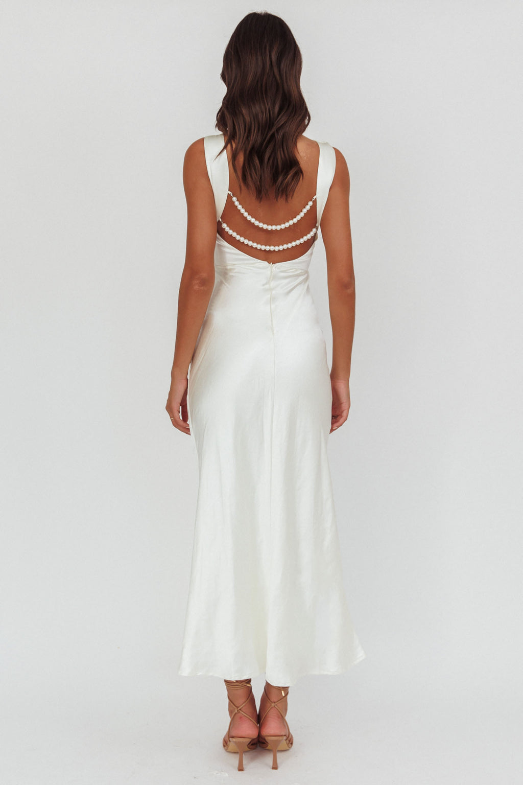 Helsi Pearl Back Midi Dress White by Selfie Leslie Australia
