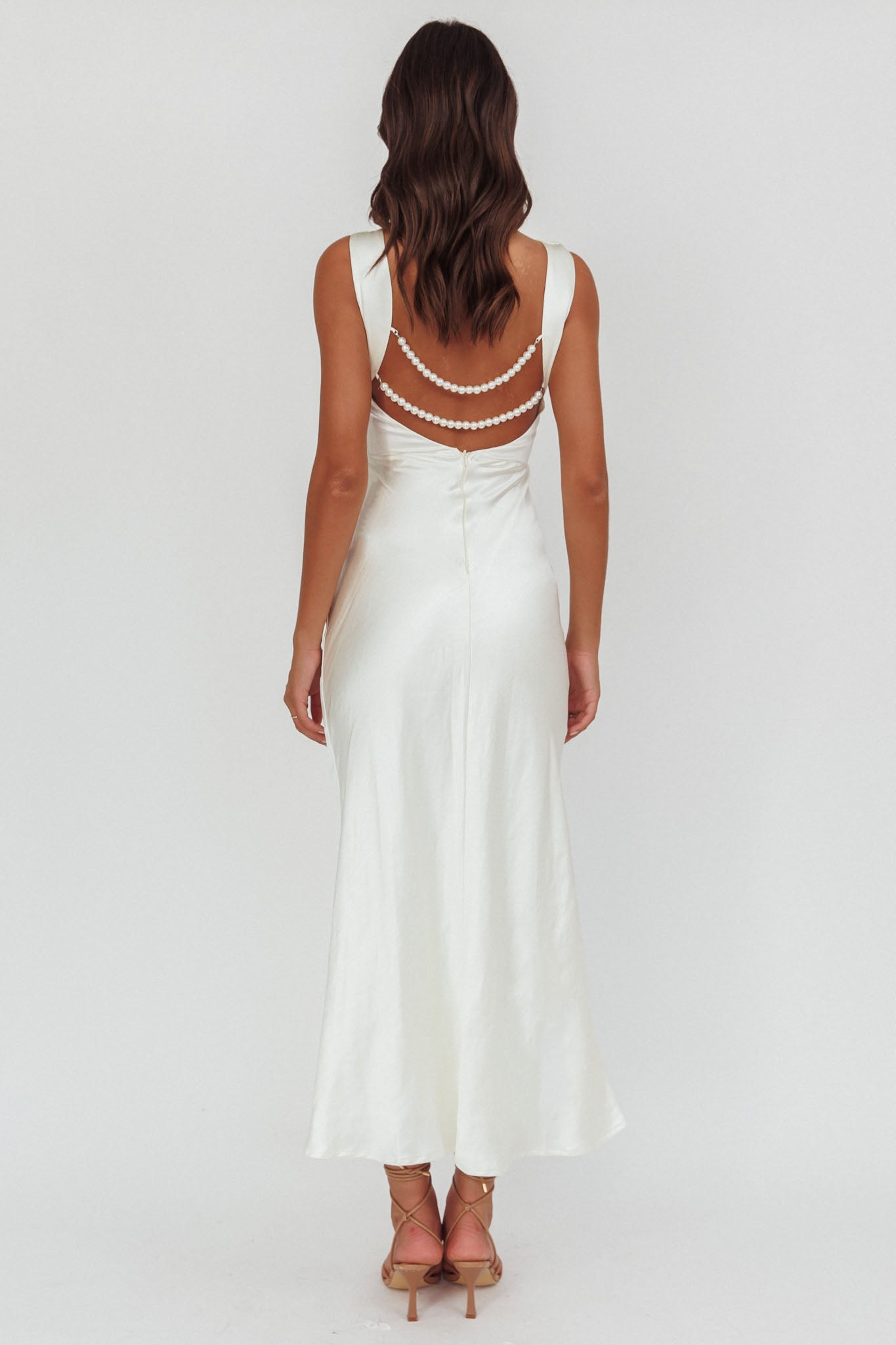 Helsi Pearl Back Midi Dress White by Selfie Leslie Australia