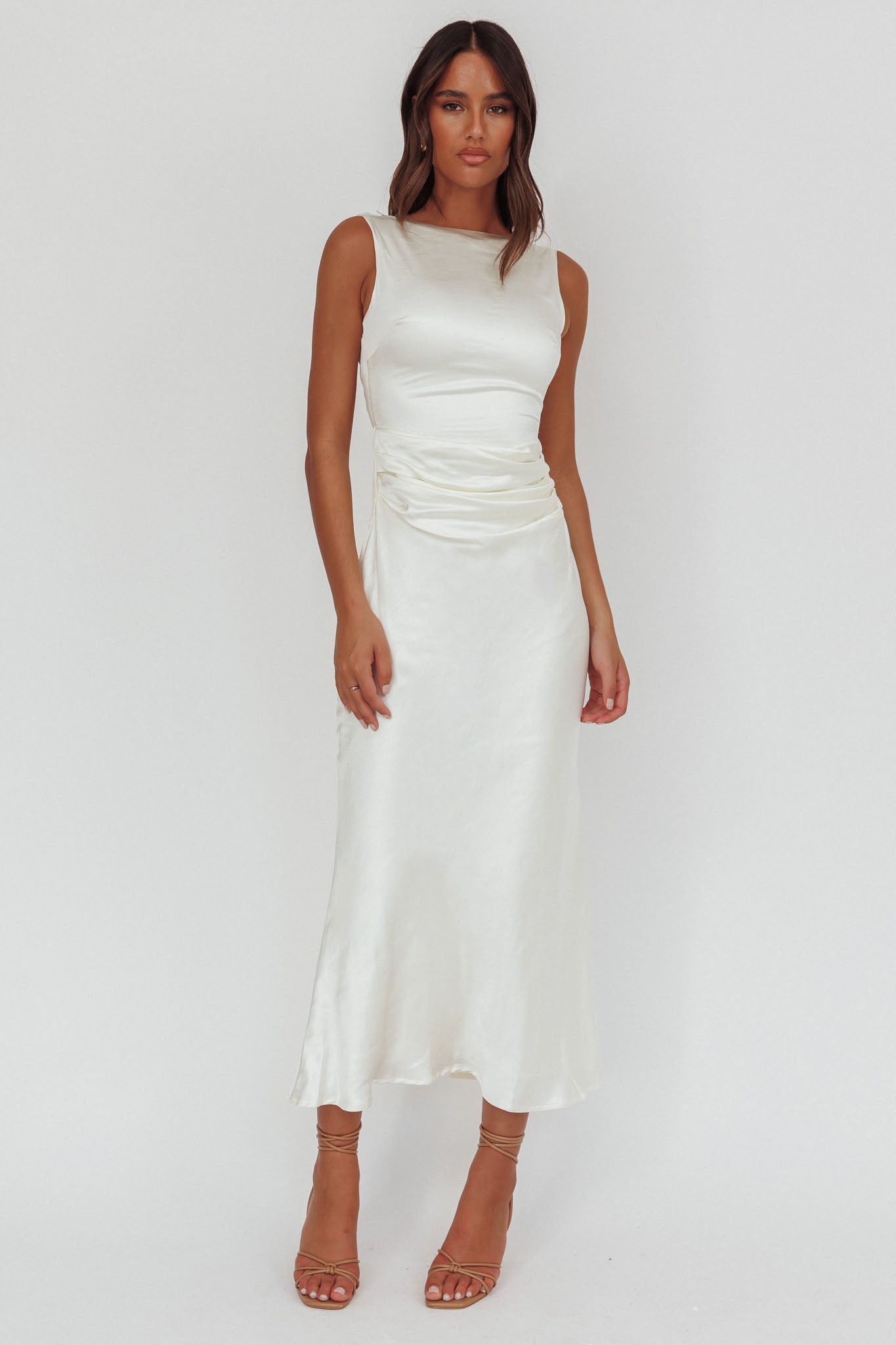 Helsi Pearl Back Midi Dress White by Selfie Leslie Australia