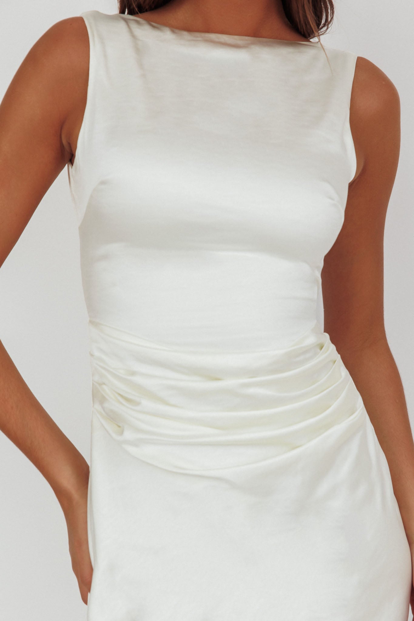 Helsi Pearl Back Midi Dress White by Selfie Leslie Australia