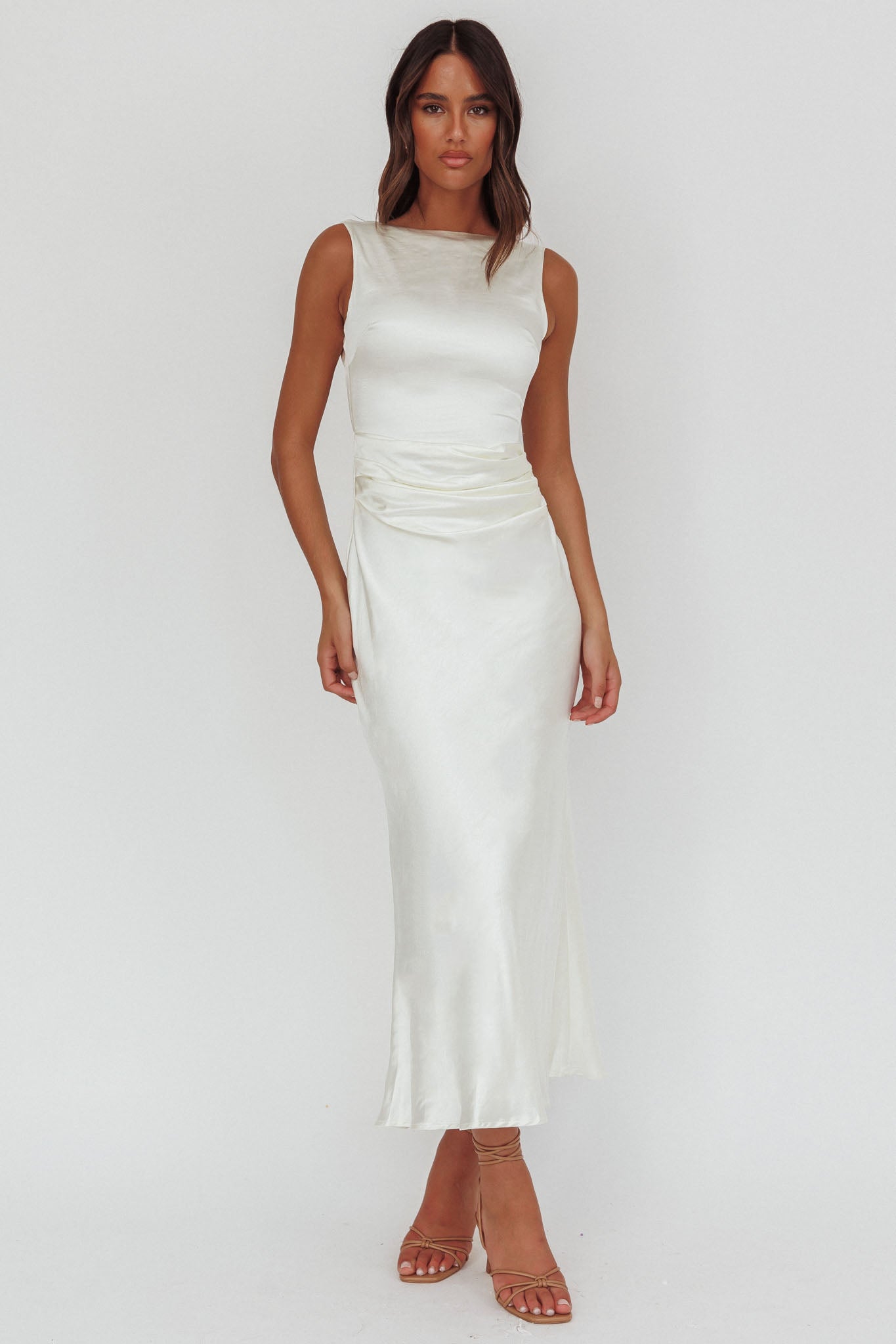 Helsi Pearl Back Midi Dress White by Selfie Leslie Australia
