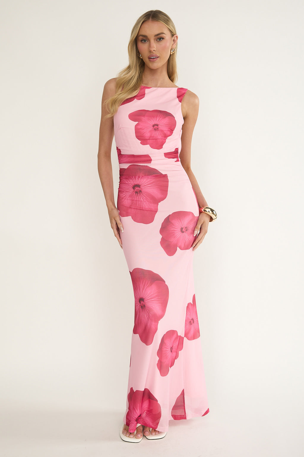 Helsi Low Back Maxi Dress Floral Pink by Selfie Leslie Australia
