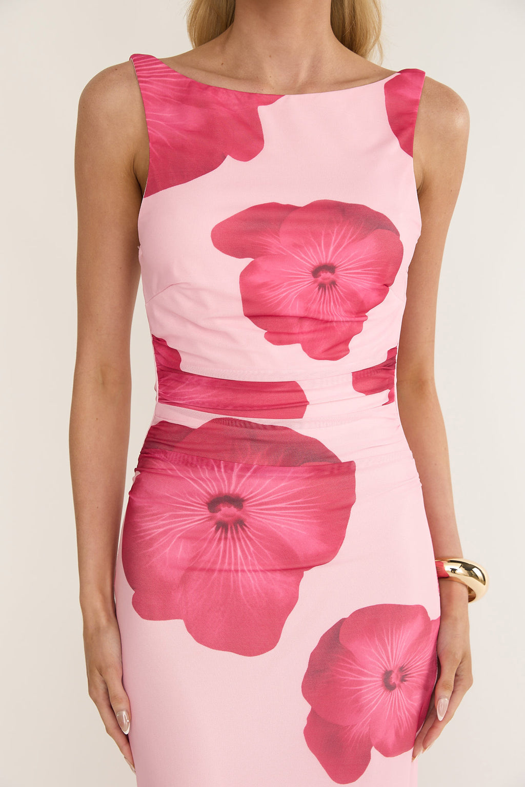 Helsi Low Back Maxi Dress Floral Pink by Selfie Leslie Australia