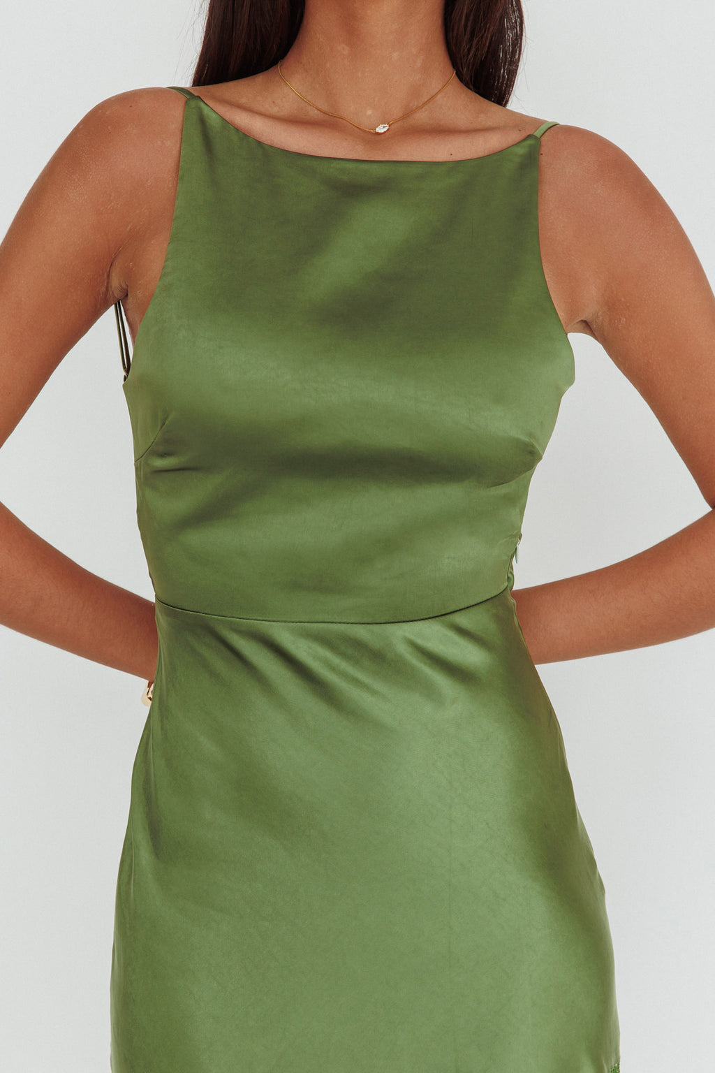 Helsi Low Back Lace Insert Maxi Dress Forest Green by Selfie Leslie Australia