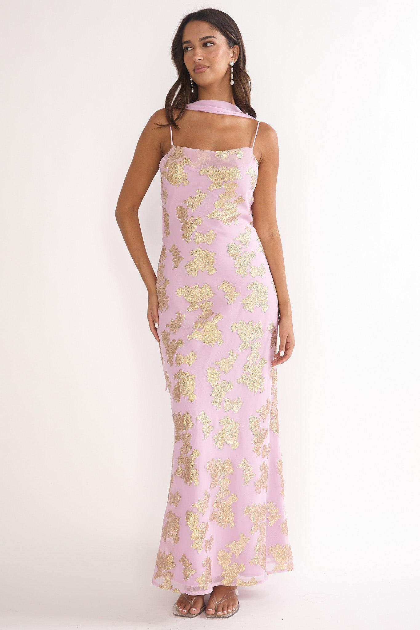 Helsi Cowl Back Maxi Dress Pink by Selfie Leslie Australia