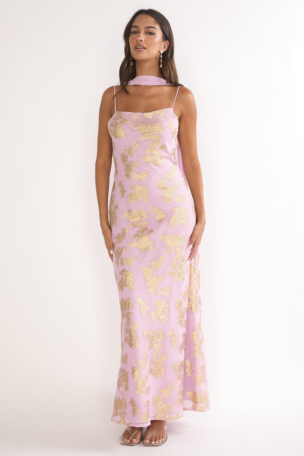 Helsi Cowl Back Maxi Dress Pink by Selfie Leslie Australia