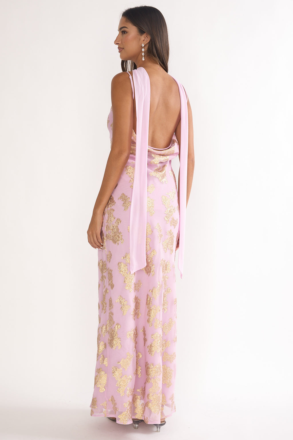Helsi Cowl Back Maxi Dress Pink by Selfie Leslie Australia