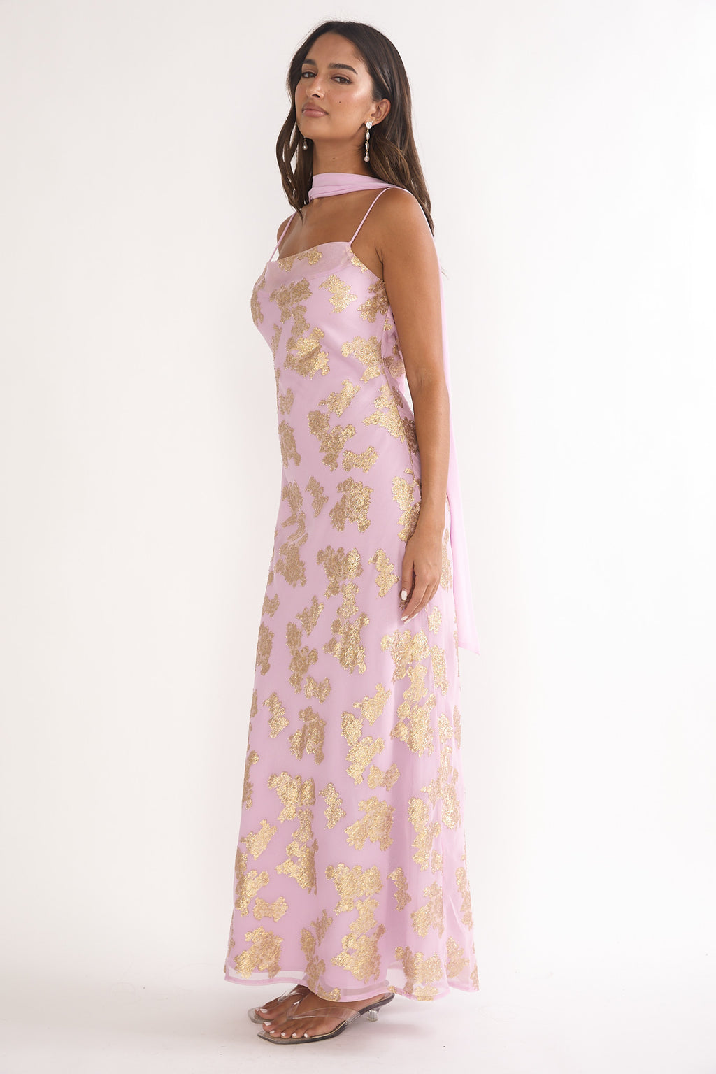 Helsi Cowl Back Maxi Dress Pink by Selfie Leslie Australia
