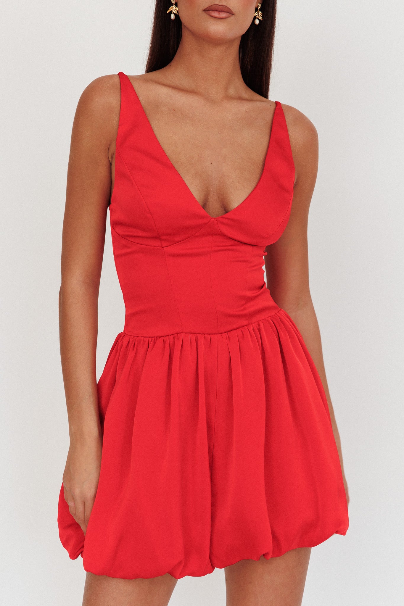 Eye Catching Balloon Skirt Mini Dress Red by Selfie Leslie Australia