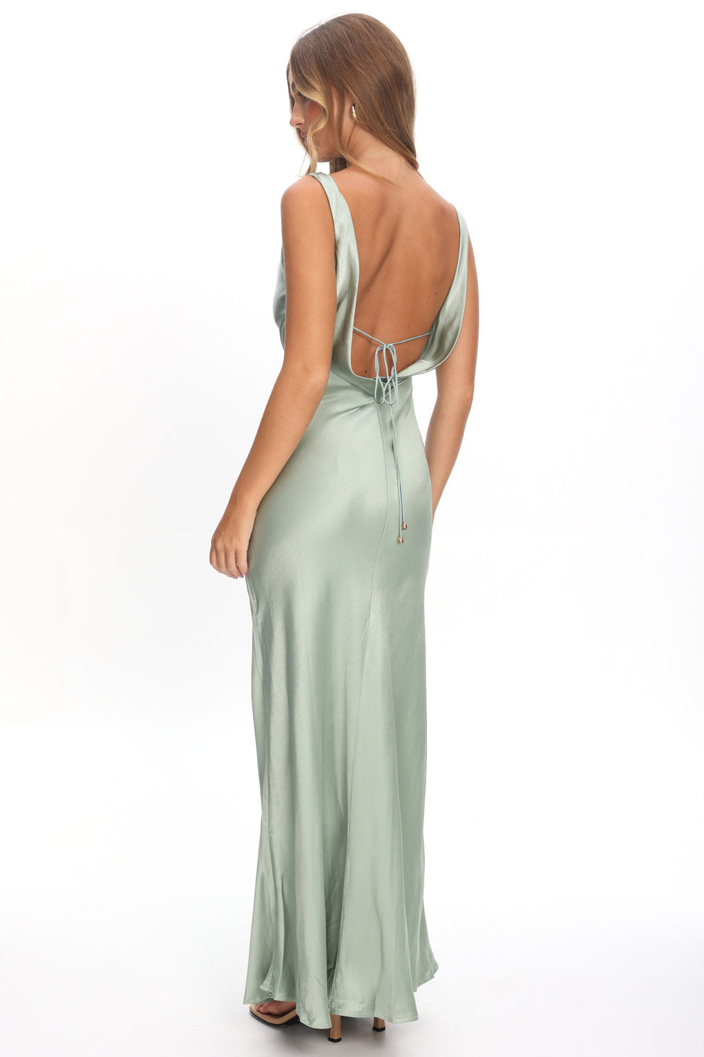 Good Intentions Cowl Neck Open Back Maxi Dress Sage by Selfie Leslie Australia