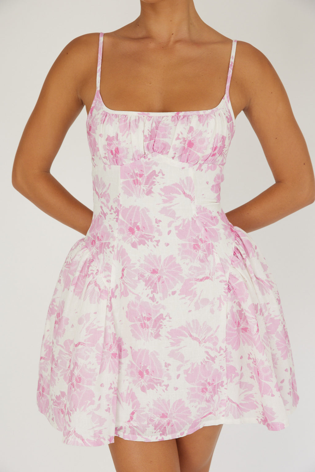 Courting Cami Strap Mini Dress Floral Pink by Selfie Leslie Australia