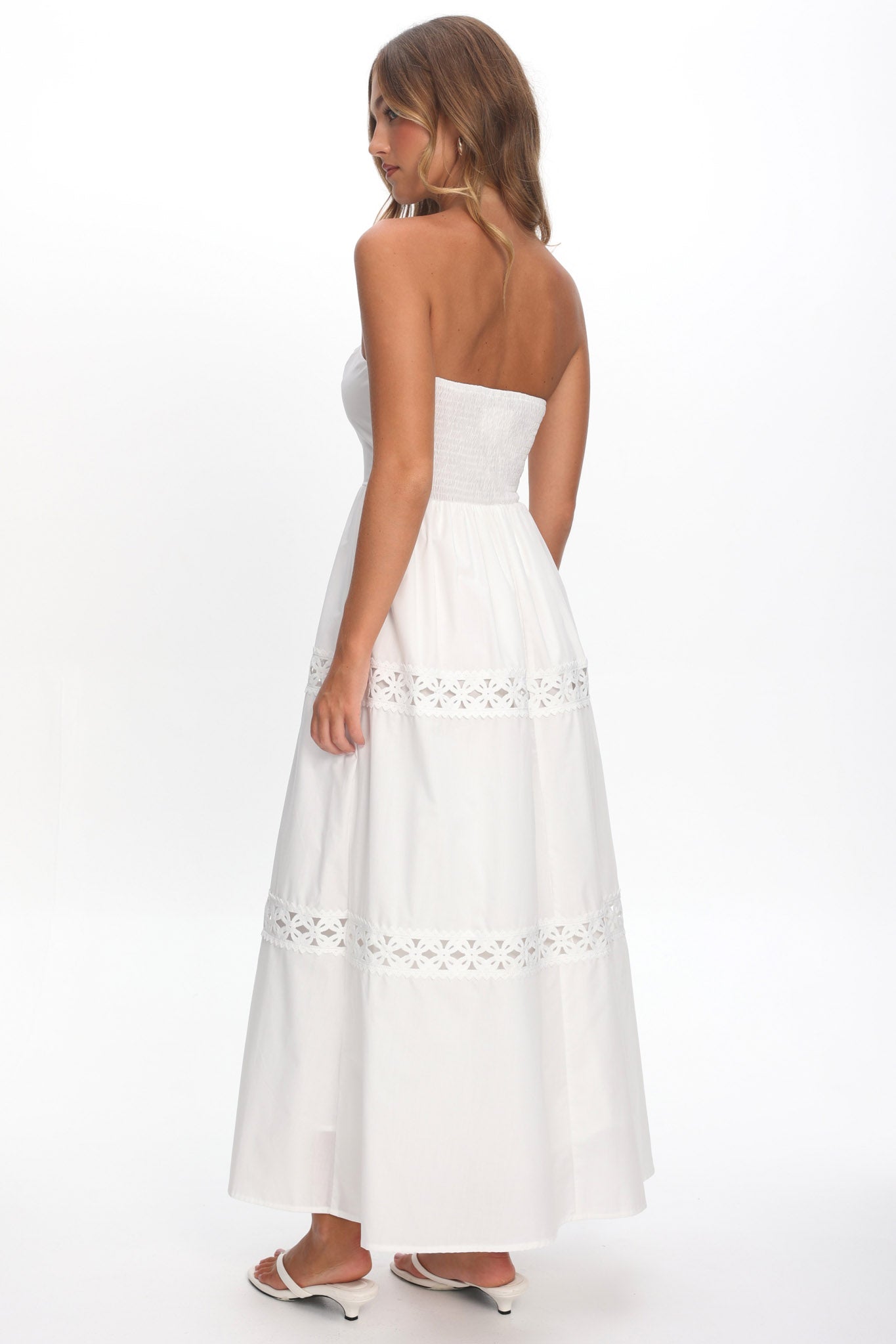 Kelita Strapless Maxi Dress White by Selfie Leslie Australia