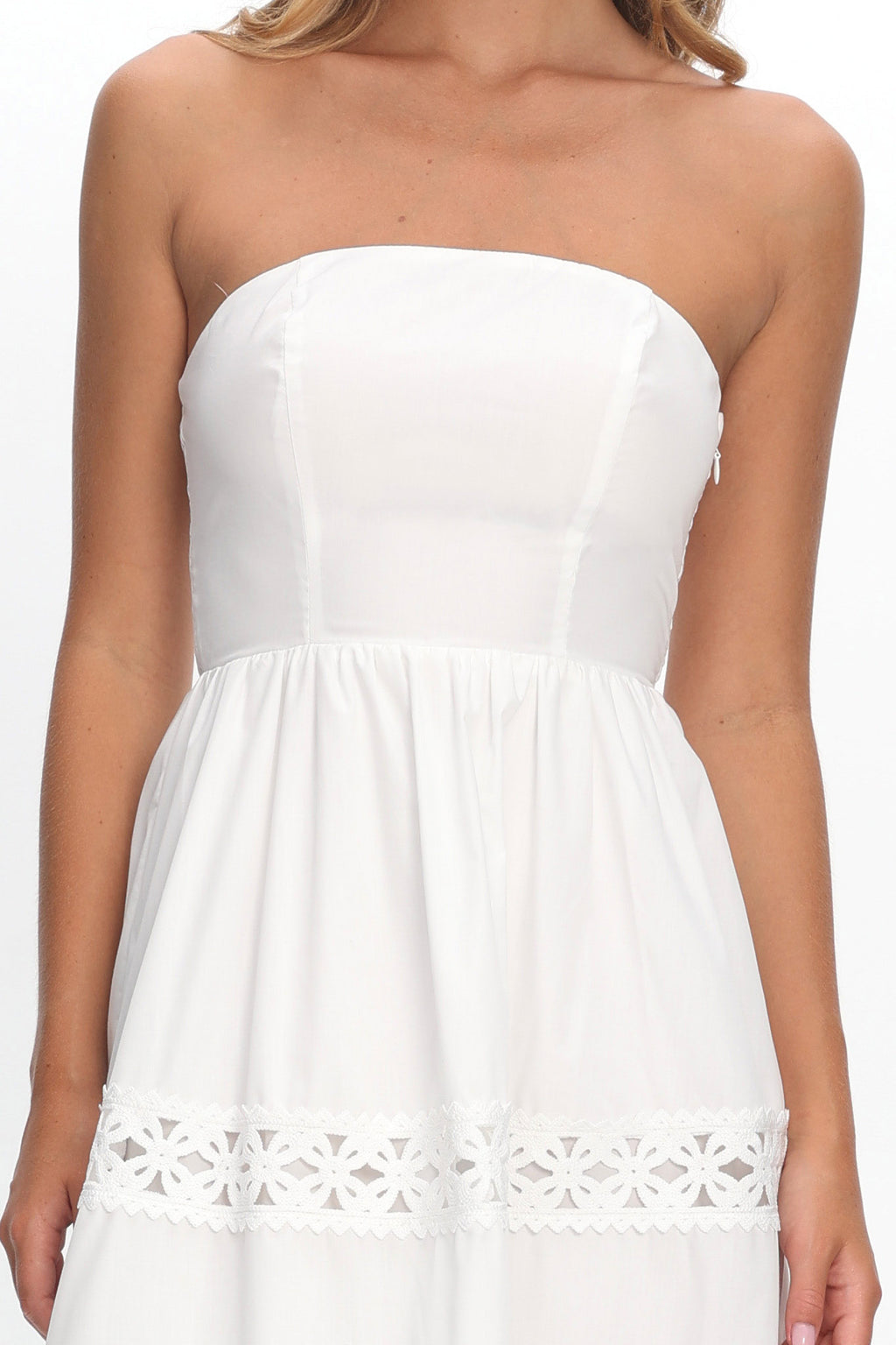 Kelita Strapless Maxi Dress White by Selfie Leslie Australia