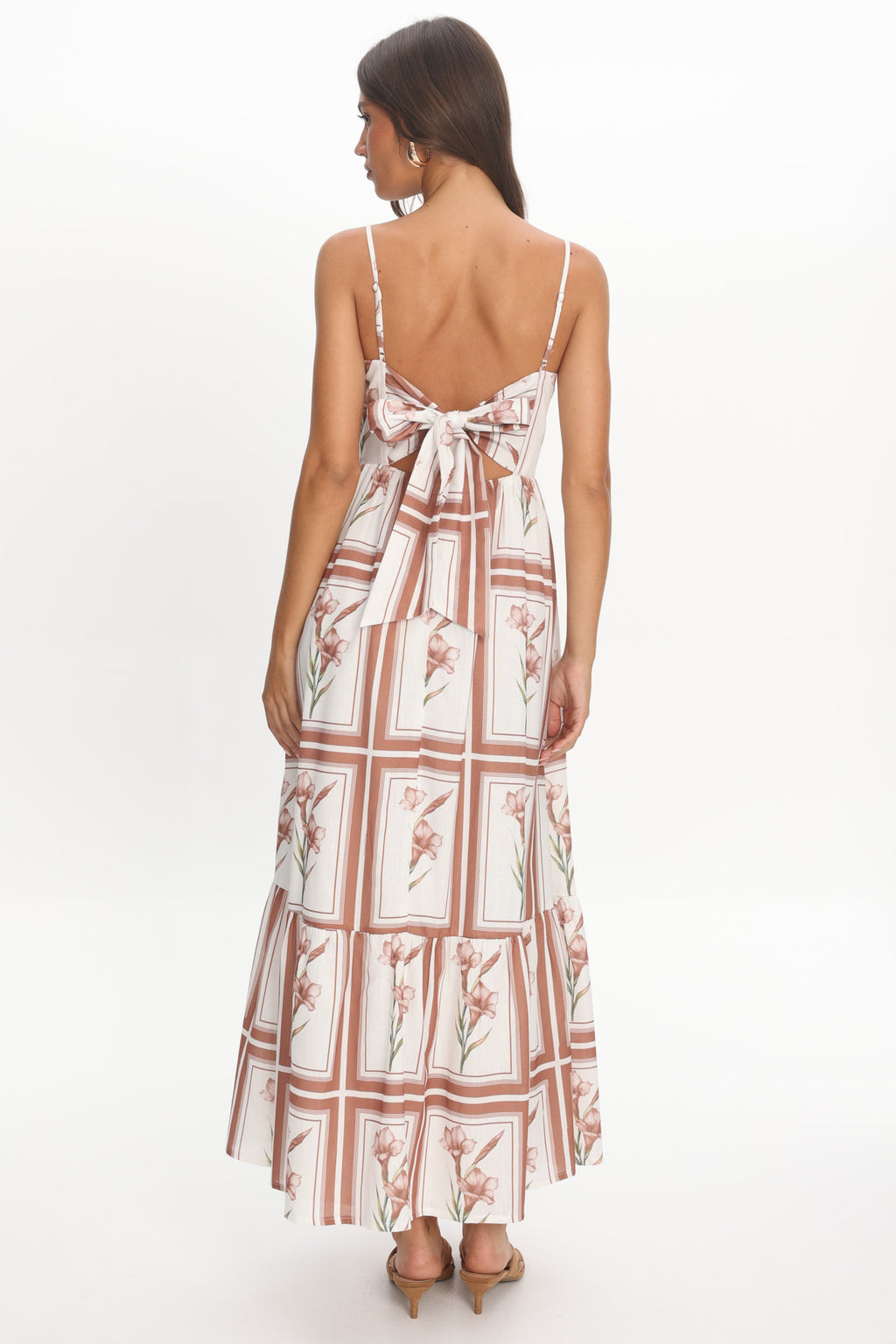 Newbury Bow Back Maxi Dress Floral Chocolate by Selfie Leslie Australia
