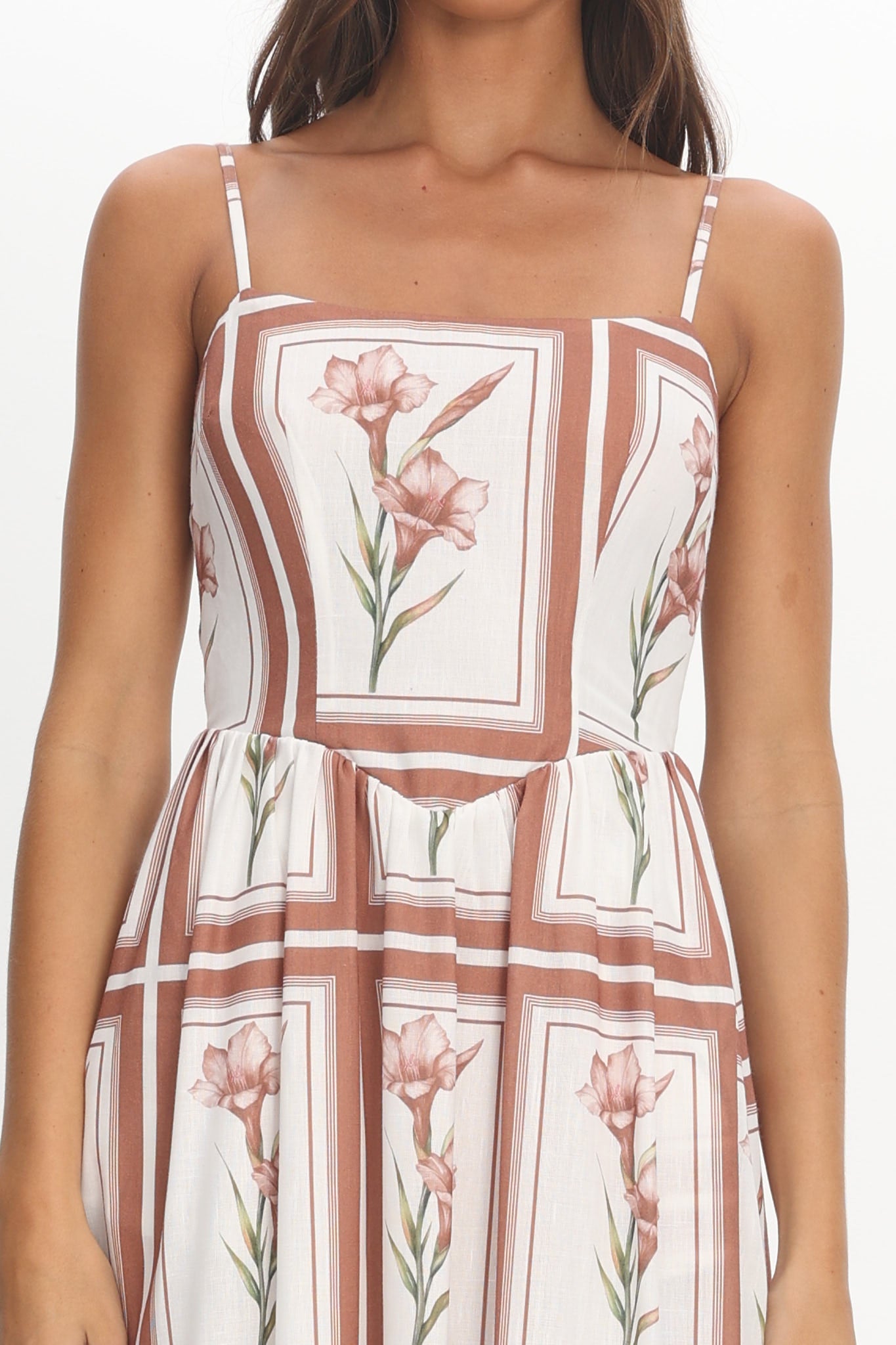 Newbury Bow Back Maxi Dress Floral Chocolate by Selfie Leslie Australia