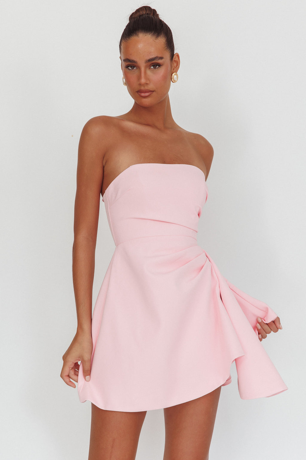 Minnesota Strapless Mini Dress Pink by Selfie Leslie Australia