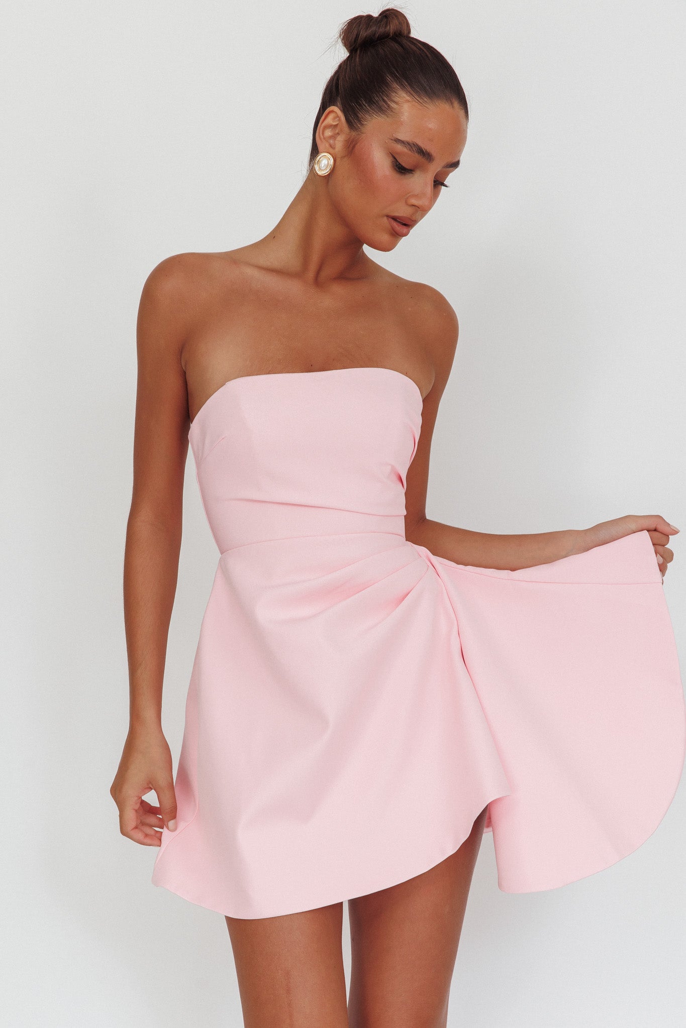 Minnesota Strapless Mini Dress Pink by Selfie Leslie Australia