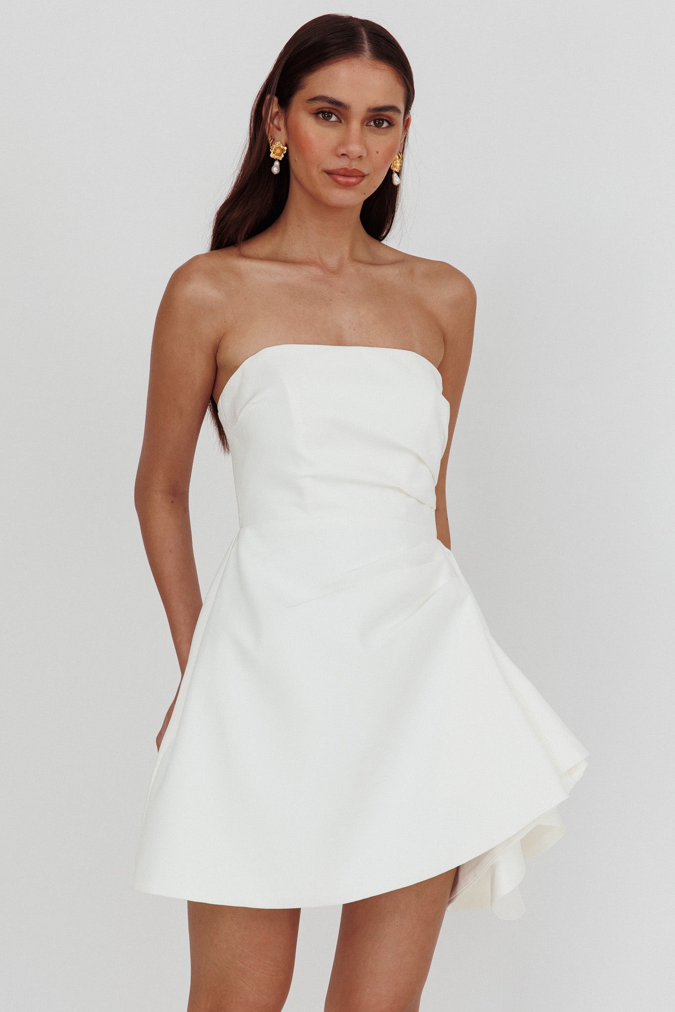 Minnesota Strapless Mini Dress White by Selfie Leslie Australia