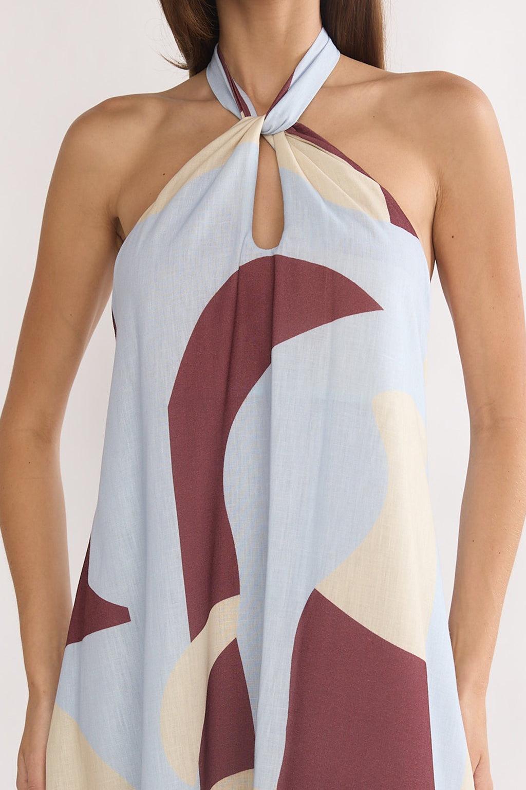 Mireille Backless Halter Maxi Dress Print Chocolate by Selfie Leslie Australia