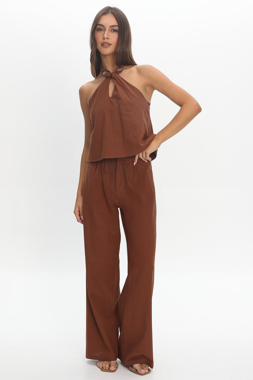 Cheer Wide Leg Pants Chocolate