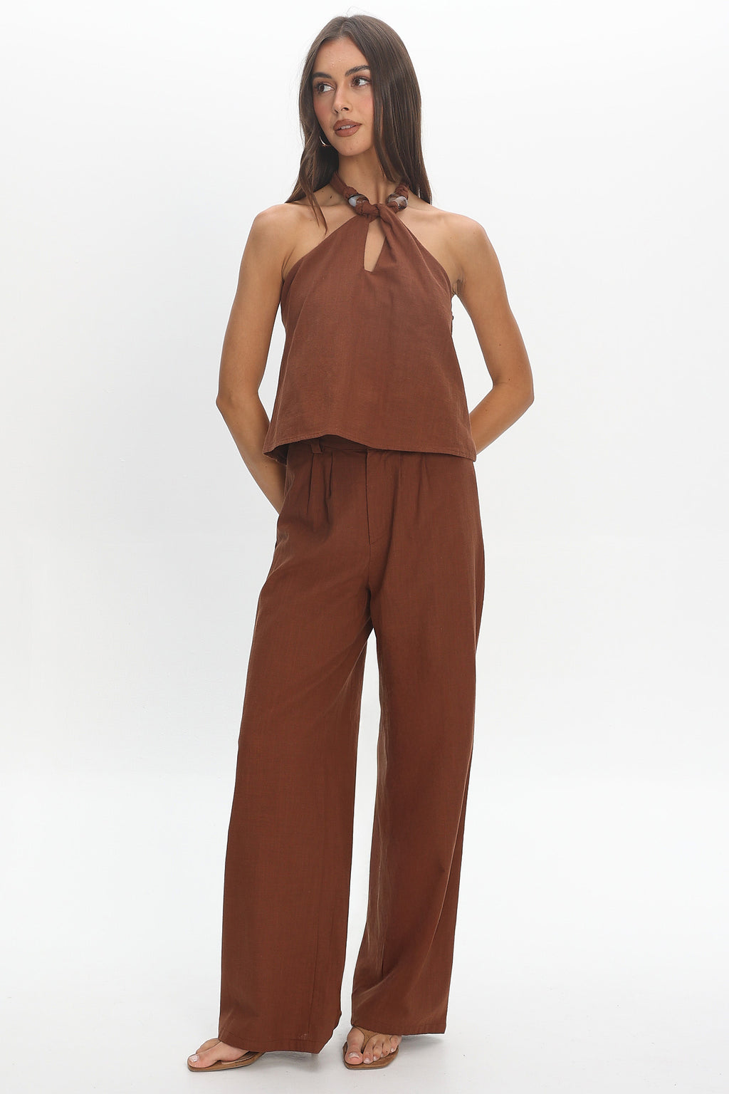 Cheer Wide Leg Pants Chocolate