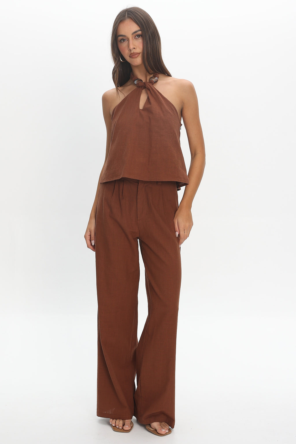 Cheer Wide Leg Pants Chocolate