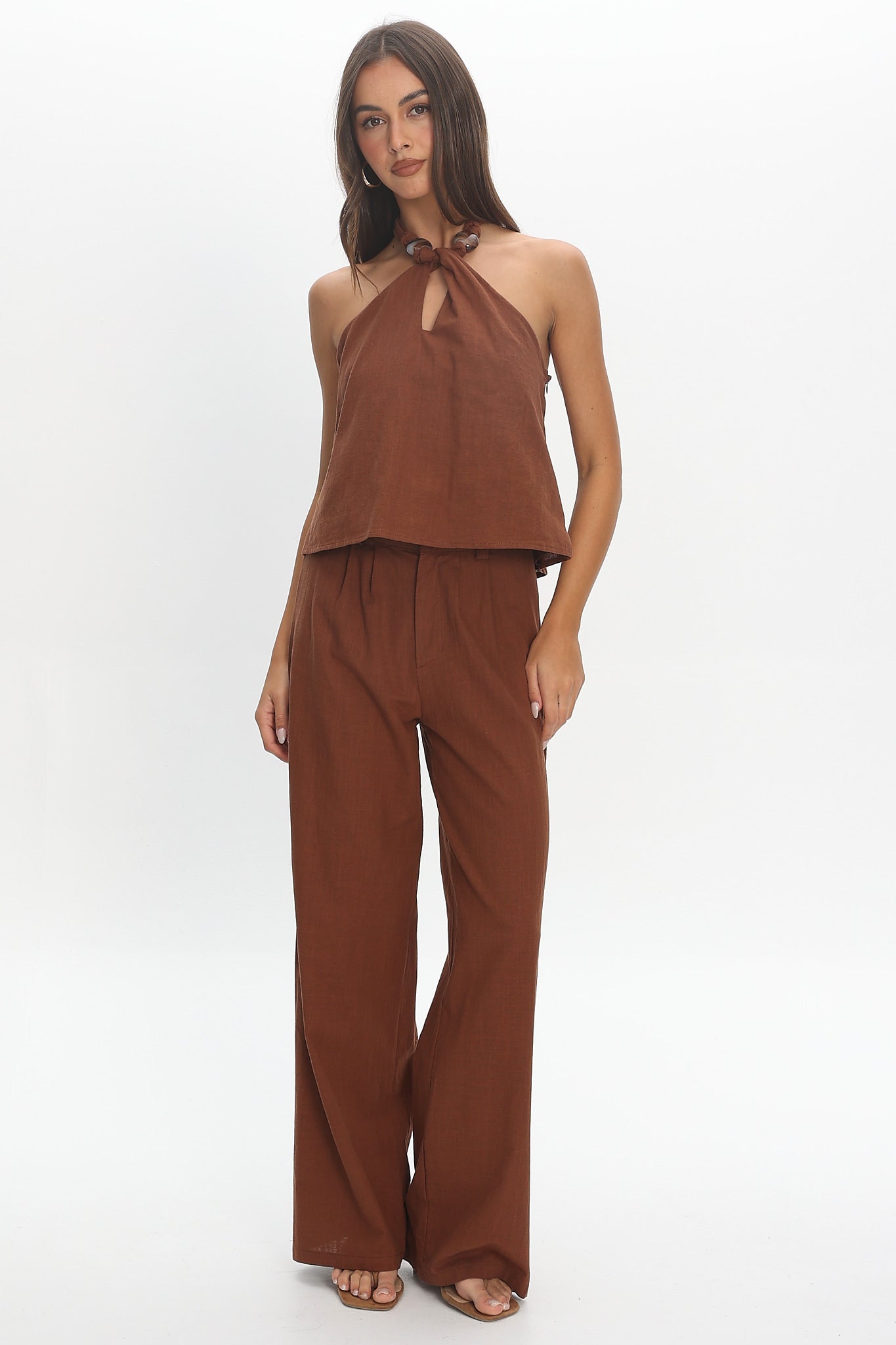 Cheer Wide Leg Pants Chocolate