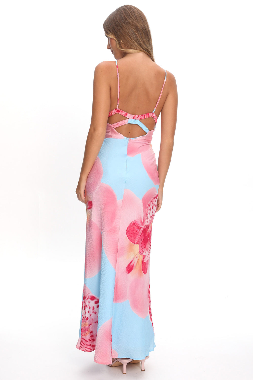 Floating Strappy Low Back Maxi Dress Orchid Blue by Selfie Leslie Australia