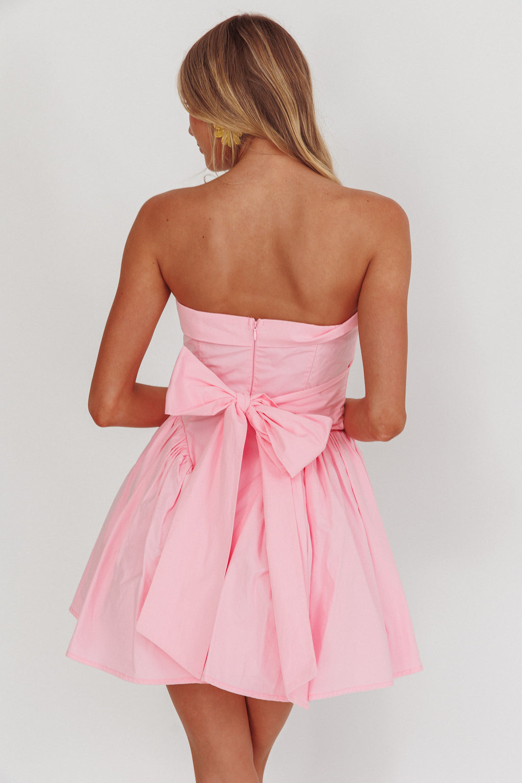 Angel Girls Bow Back Mini Dress Pink by Selfie Leslie Australia