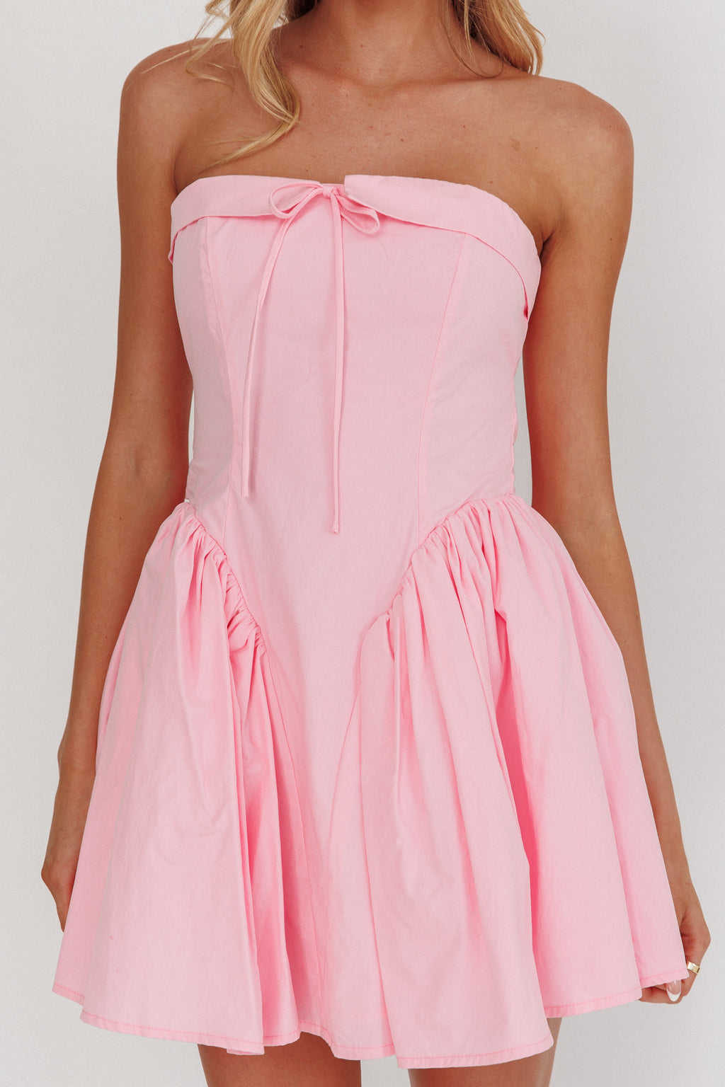 Angel Girls Bow Back Mini Dress Pink by Selfie Leslie Australia