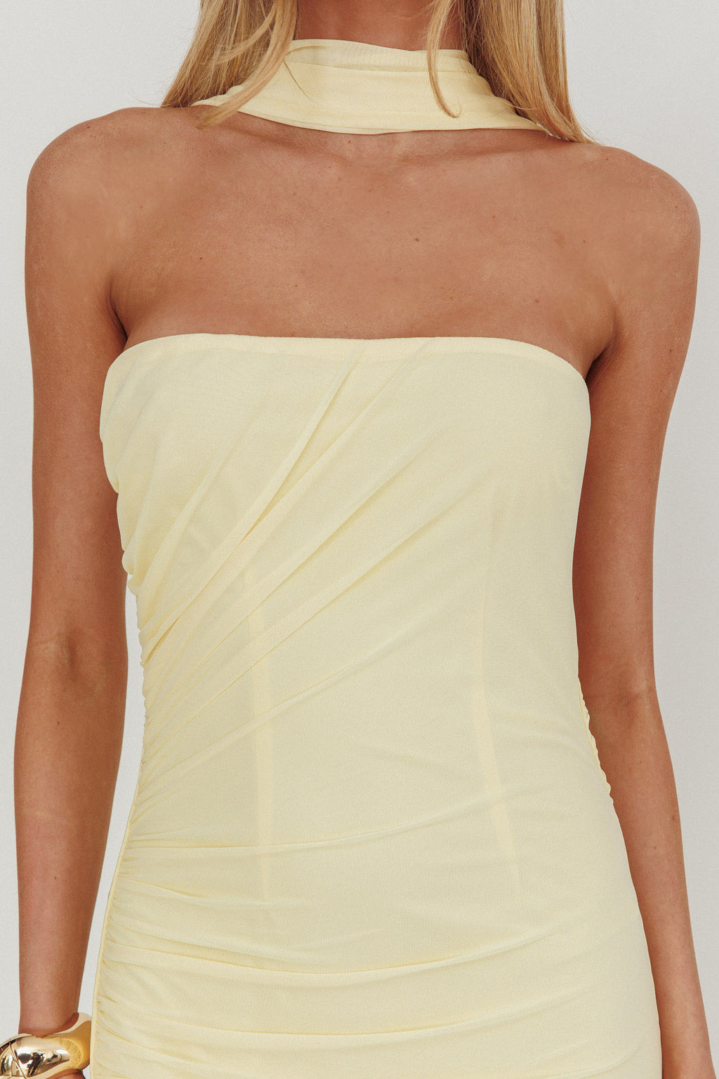 Truth Be Told Reverse Halter Maxi Dress Butter by Selfie Leslie Australia