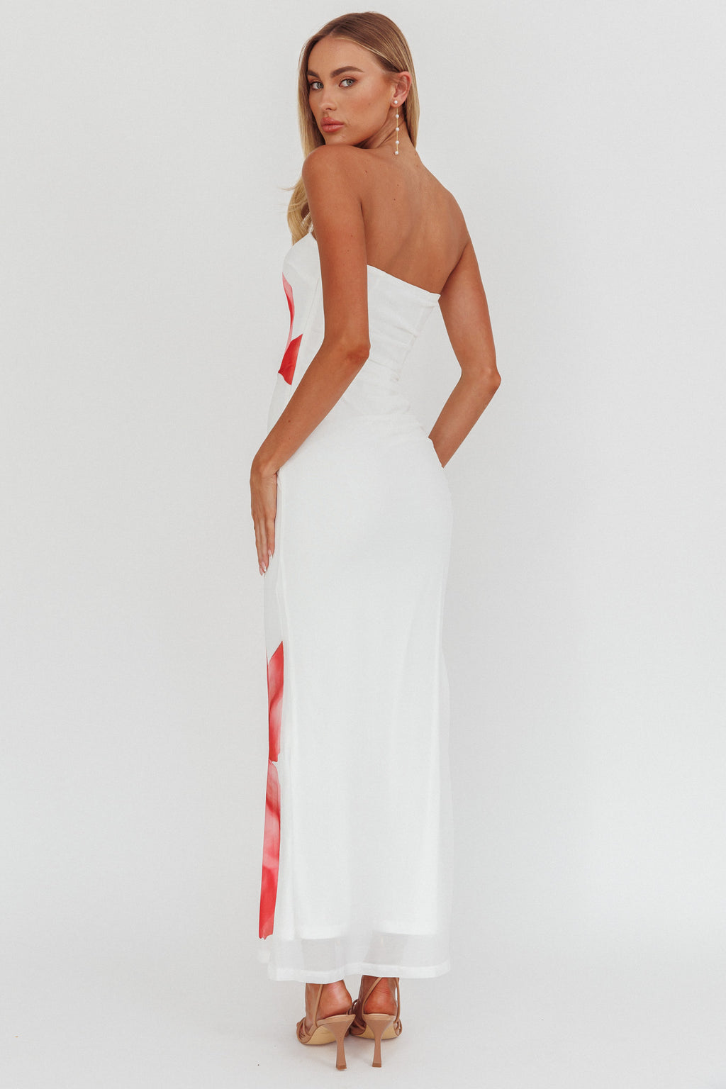 Truth Be Told Strapless Maxi Dress White by Selfie Leslie Australia