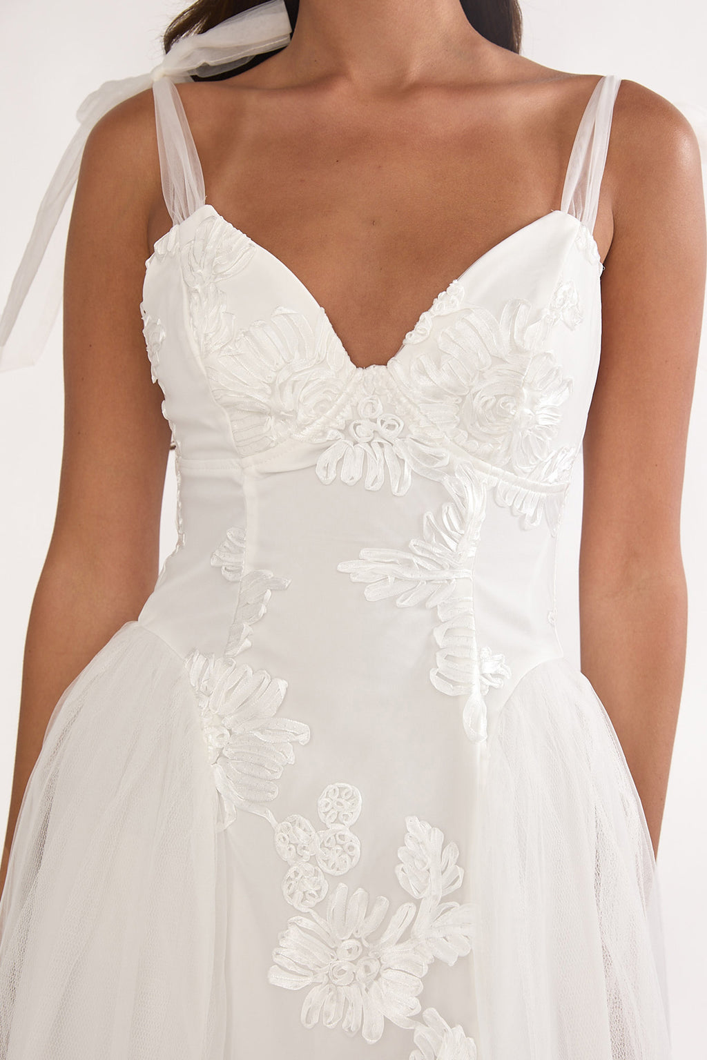 Serifine Floral Embellished Bow Maxi Dress White by Selfie Leslie Australia