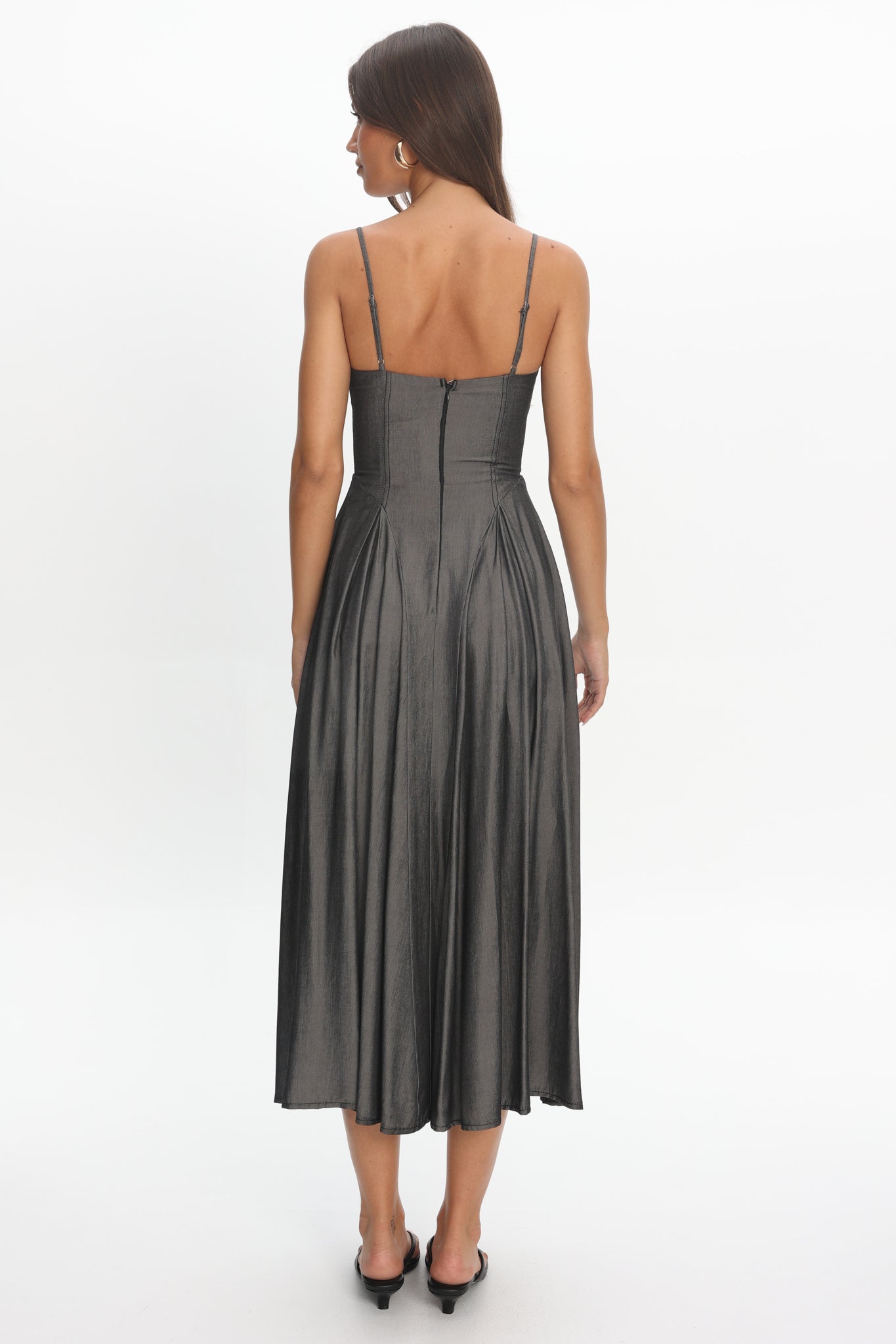Take It All Cami Strap Midi Dress Charcoal by Selfie Leslie Australia