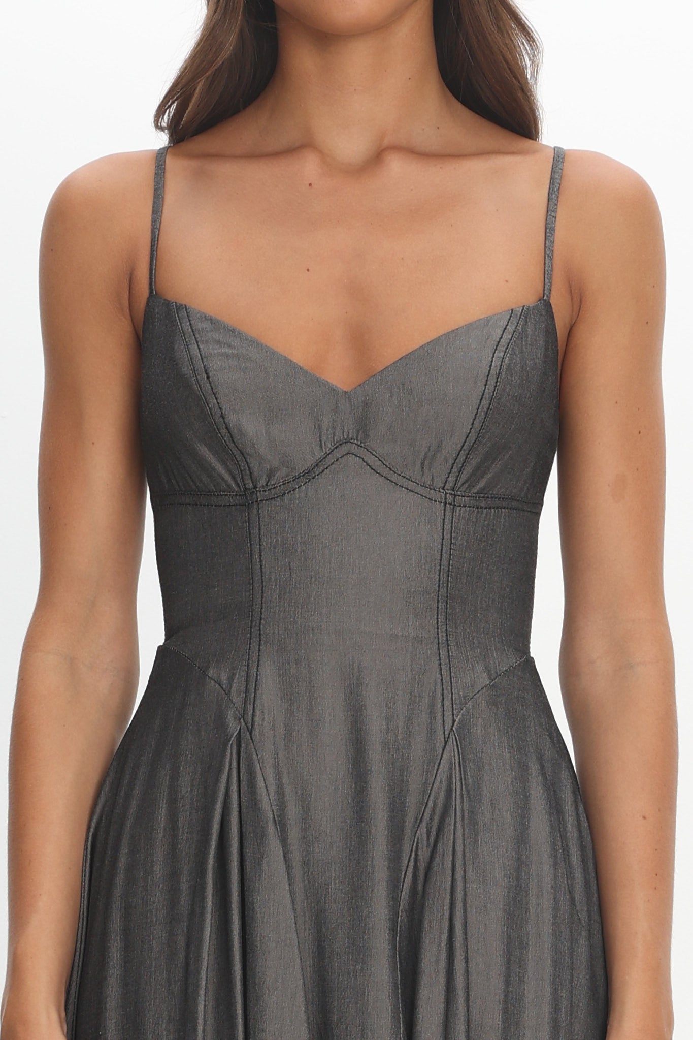 Take It All Cami Strap Midi Dress Charcoal by Selfie Leslie Australia
