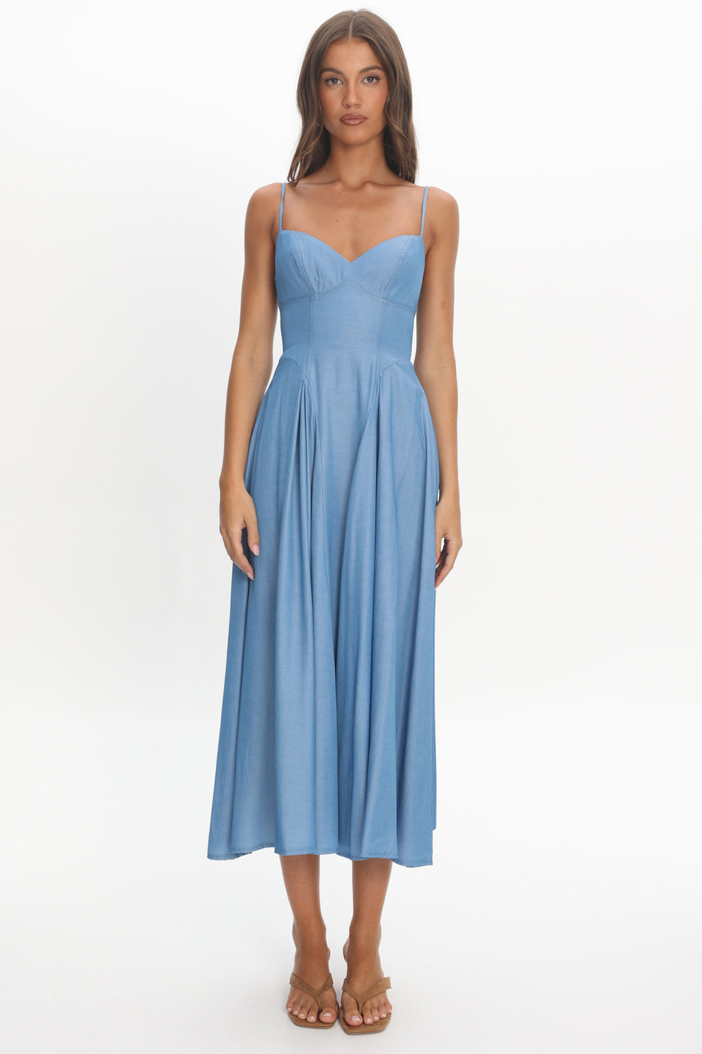 Take It All Cami Strap Midi Dress Light Blue by Selfie Leslie Australia
