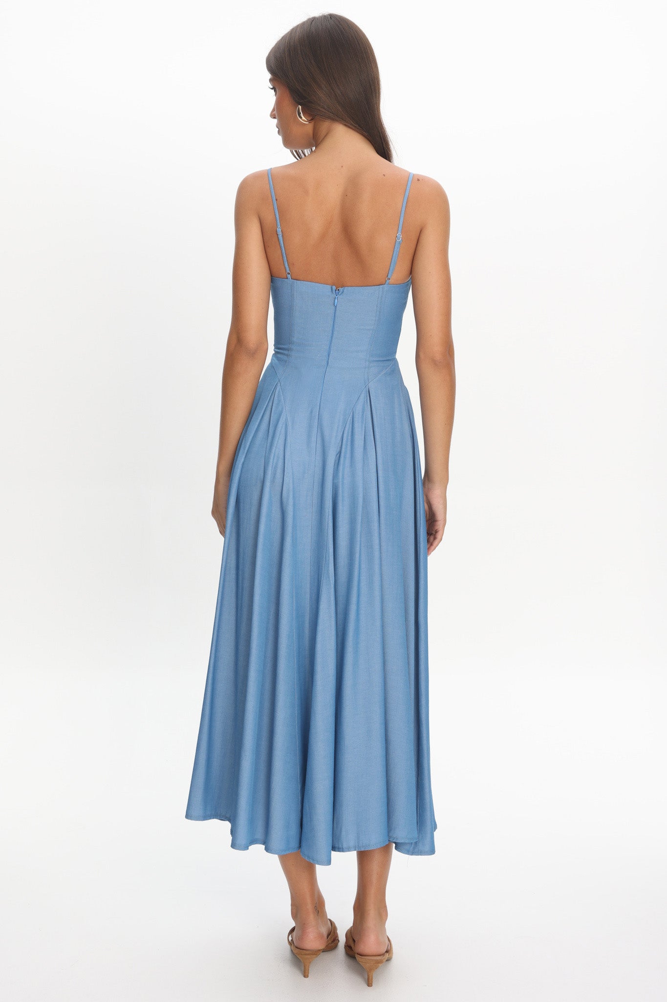 Take It All Cami Strap Midi Dress Light Blue by Selfie Leslie Australia