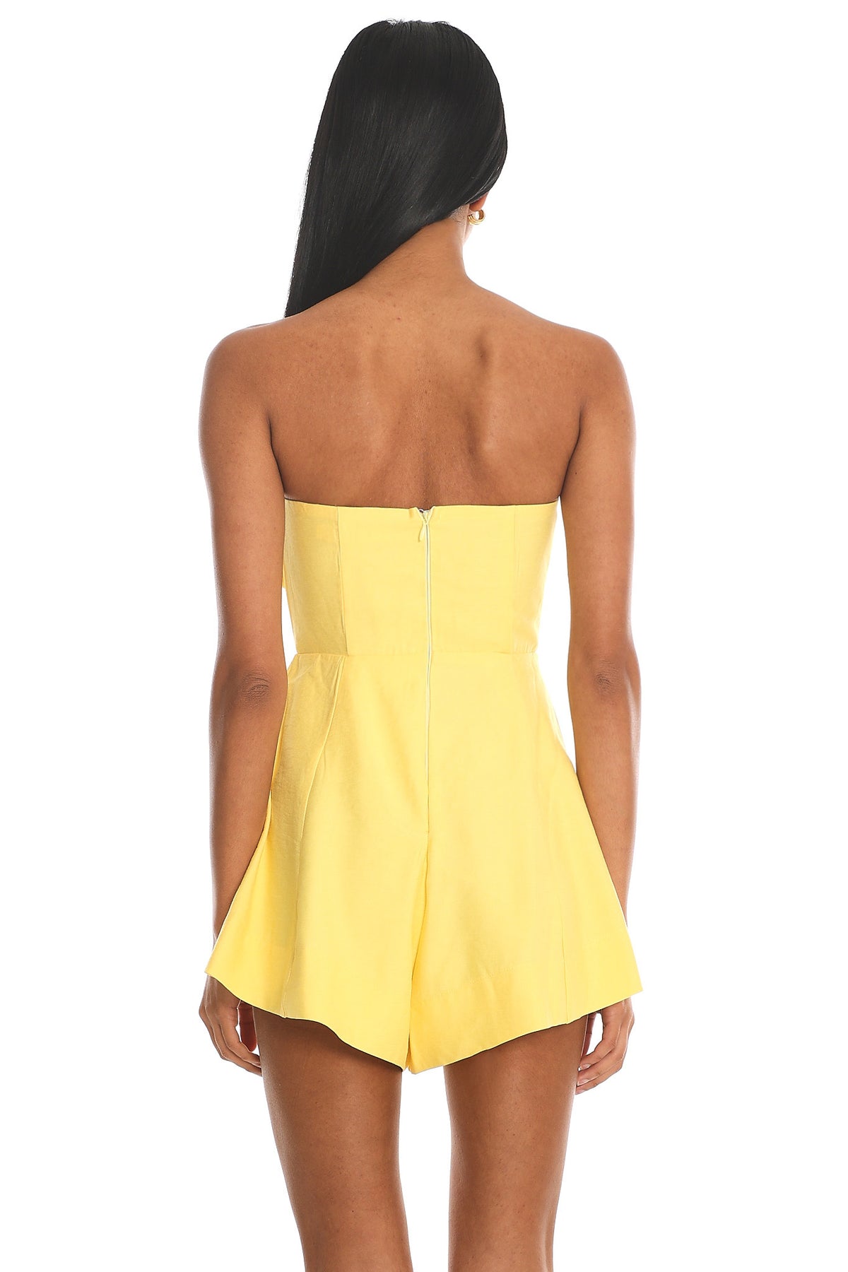 Karoline 3D Flower Strapless Mini Romper Yellow by Selfie Leslie Australia