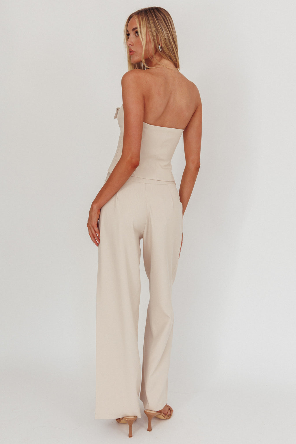 Ishani Hardware Decoration Pants Beige by Selfie Leslie Australia
