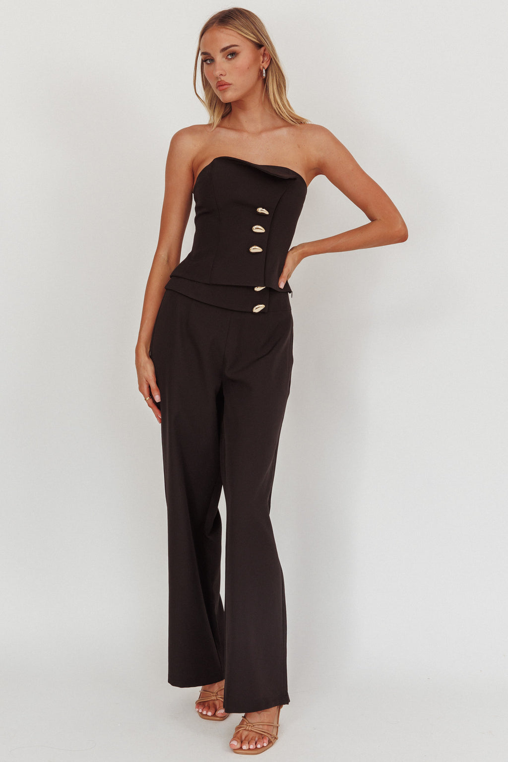 Ishani Hardware Decoration Pants Black by Selfie Leslie Australia