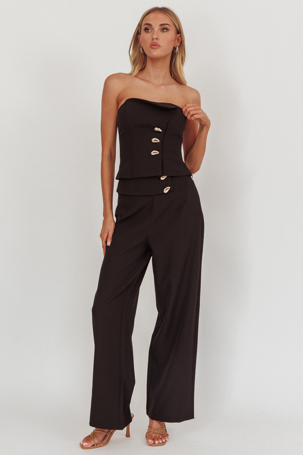 Ishani Hardware Decoration Pants Black by Selfie Leslie Australia