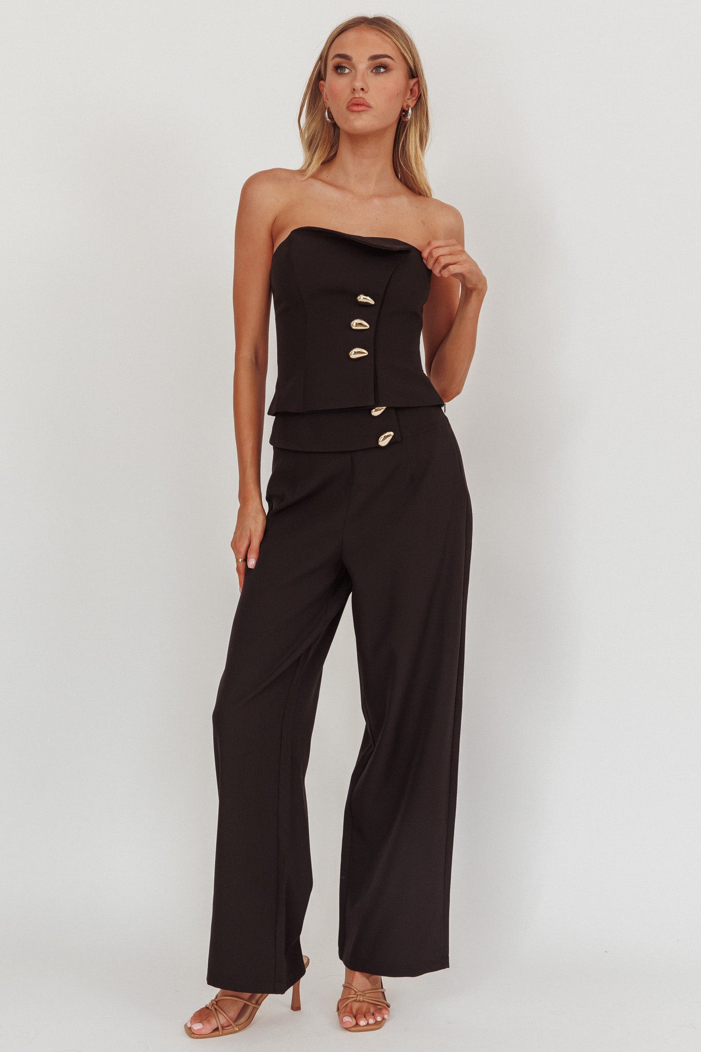 Ishani Hardware Decoration Pants Black by Selfie Leslie Australia
