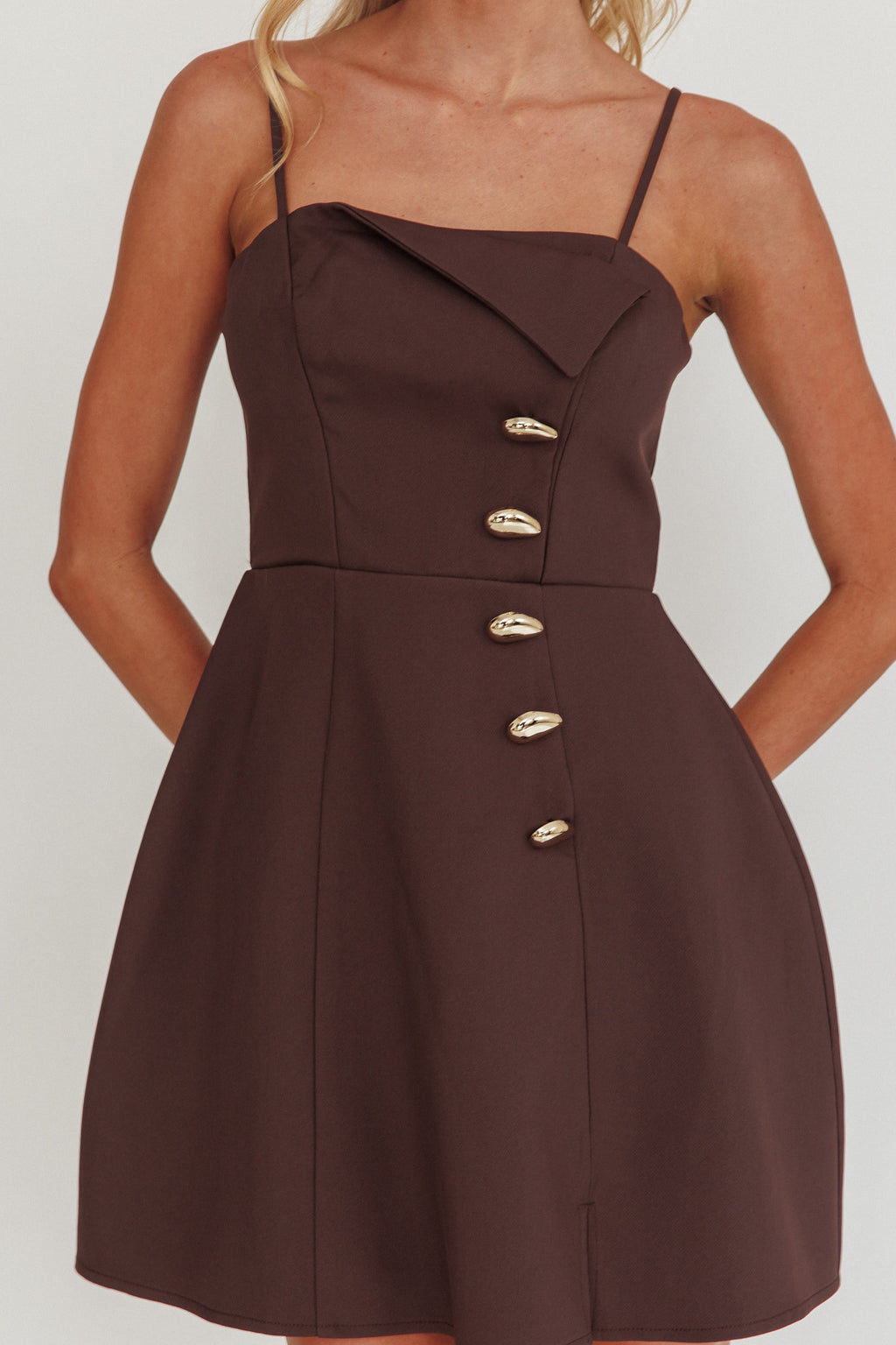 Captivated Button Feature Mini Dress Coco by Selfie Leslie Australia
