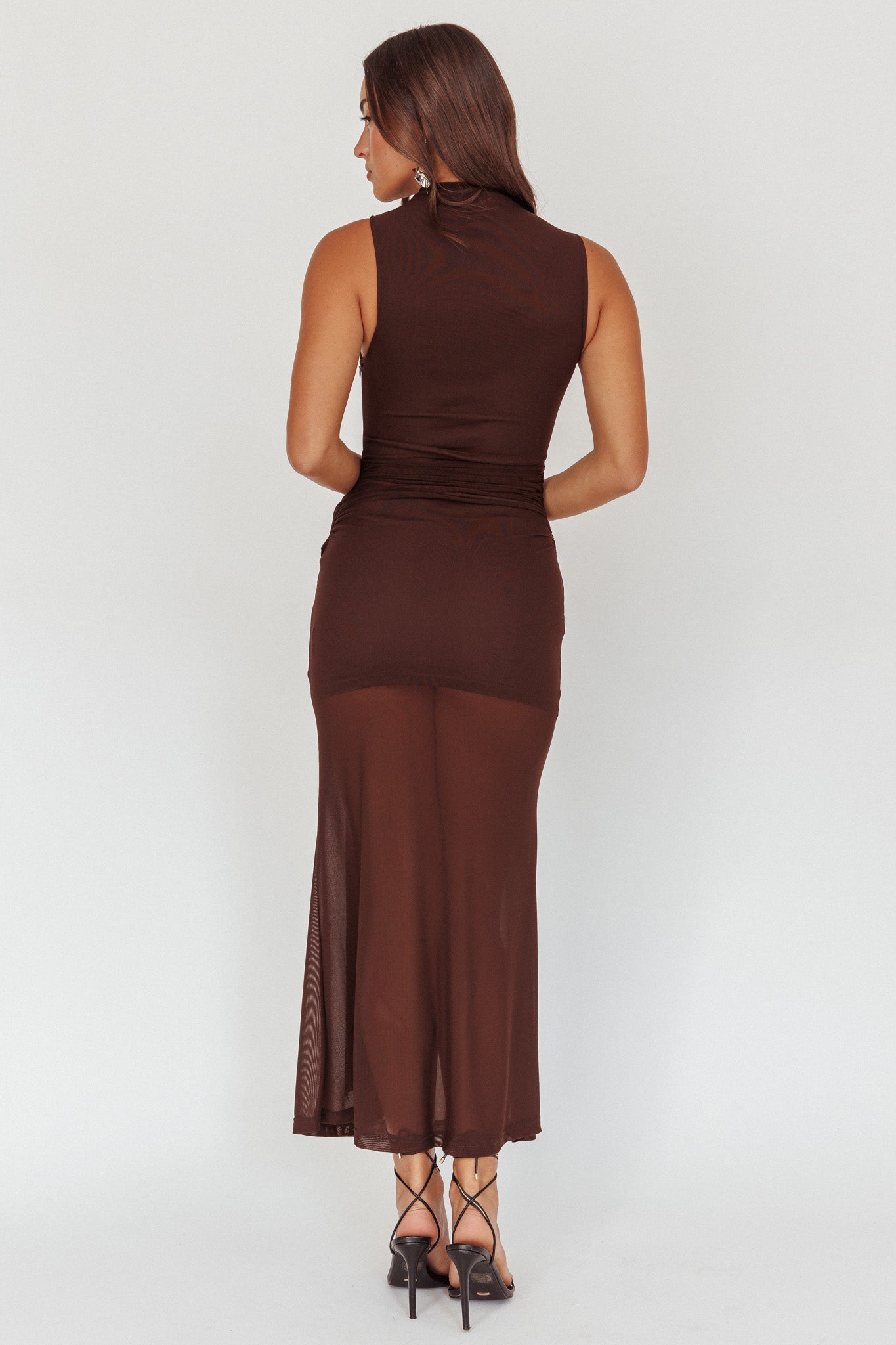Girl's Night Waist Sash Maxi Dress Chocolate by Selfie Leslie Australia