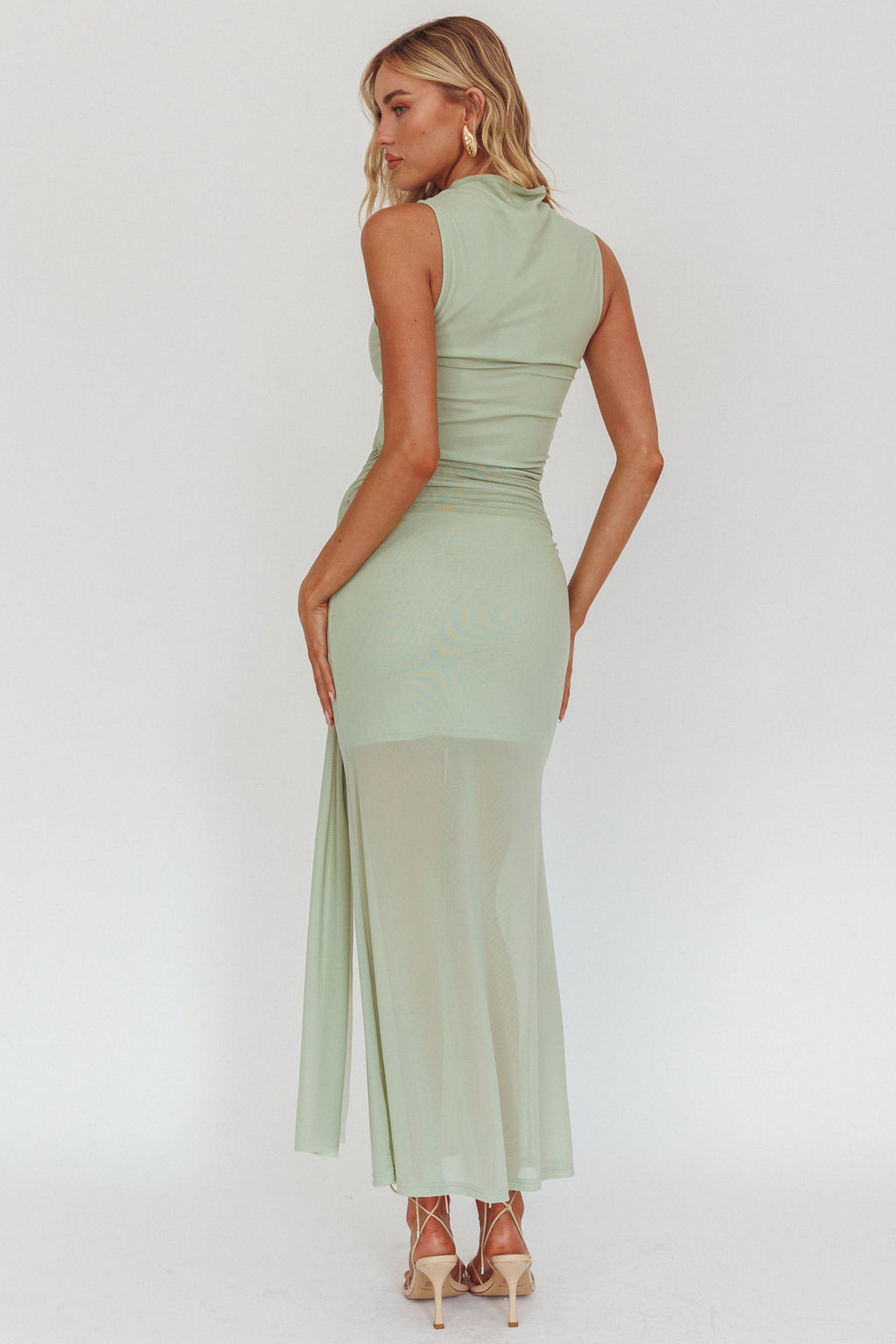 Girl's Night Waist Sash Maxi Dress Sage by Selfie Leslie Australia