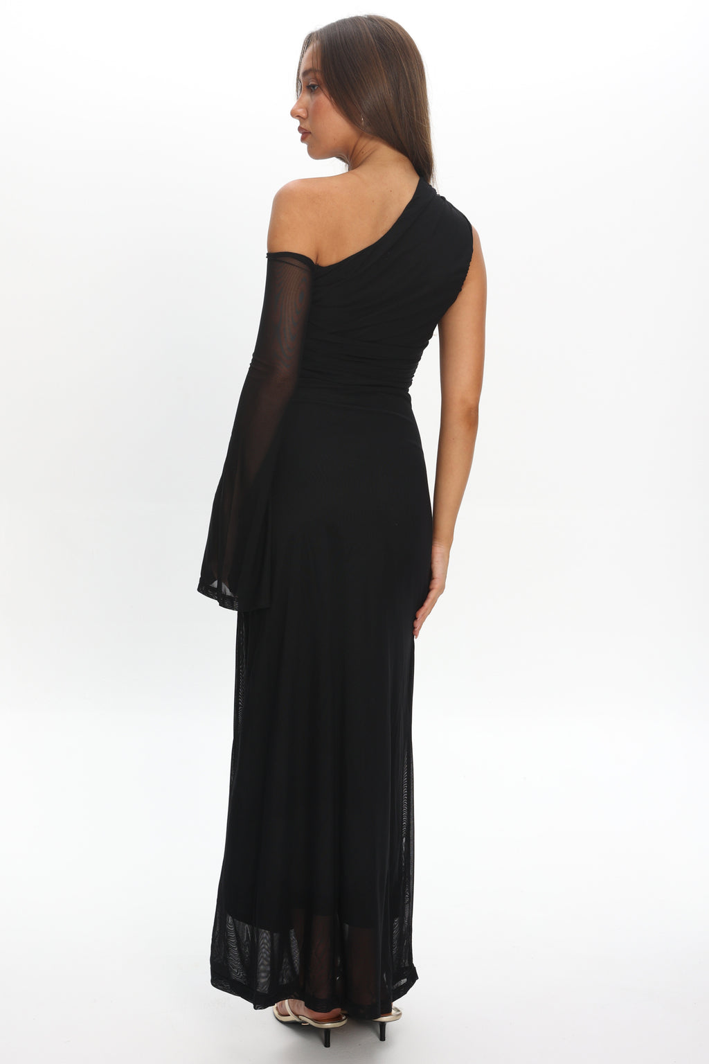 Prima One Shoulder Cut-Out Maxi Dress Black by Selfie Leslie Australia